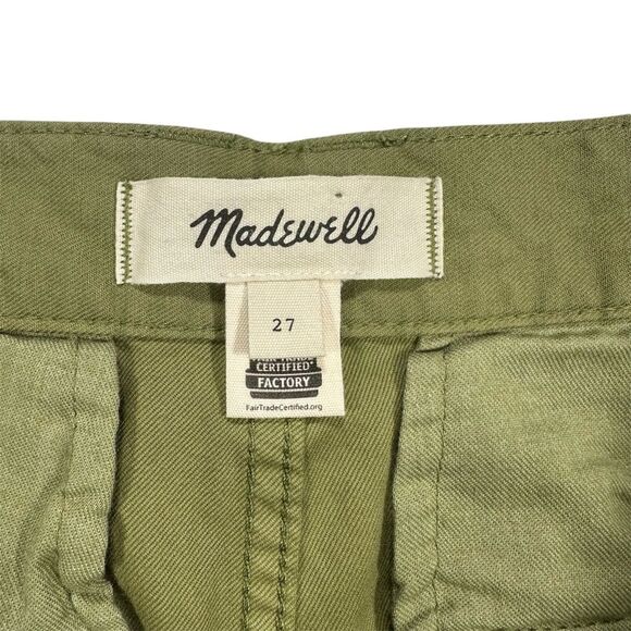 Madewell Size 27 Classic Olive Garment-Dyed Low-Slung Straight Cargo Pants - Picture 5 of 10